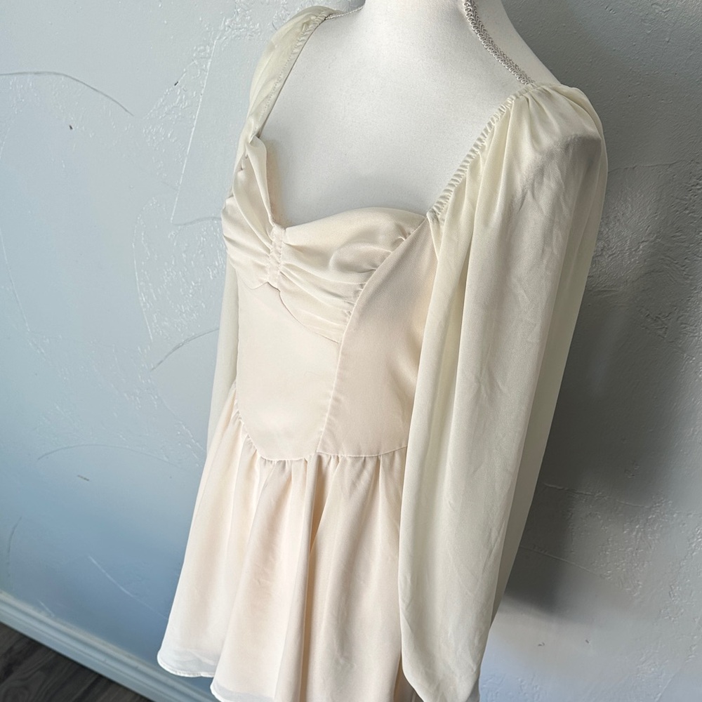 SHEIN Cream Long Sleeve Dress - Picture 4 of 10